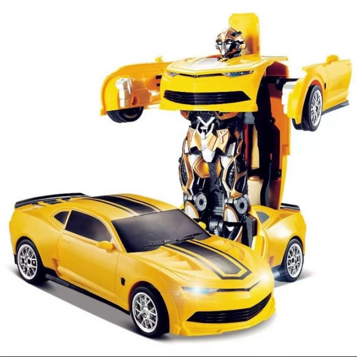 Plastic Transformer Robot Toy Car - Yellow